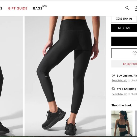 NWT Alo 7/8 Airlift Leggings Tight Black S - Picture 9 of 9